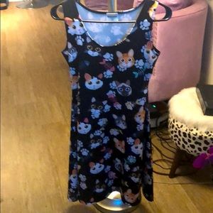 Cat print skater dress A Line style